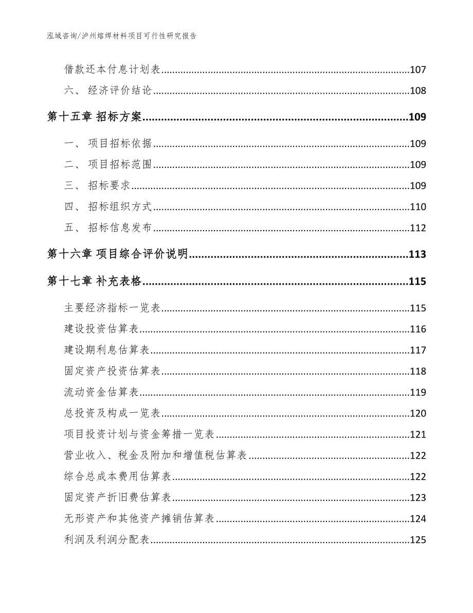 泸州熔焊材料项目可行性研究报告_模板范本_第5页