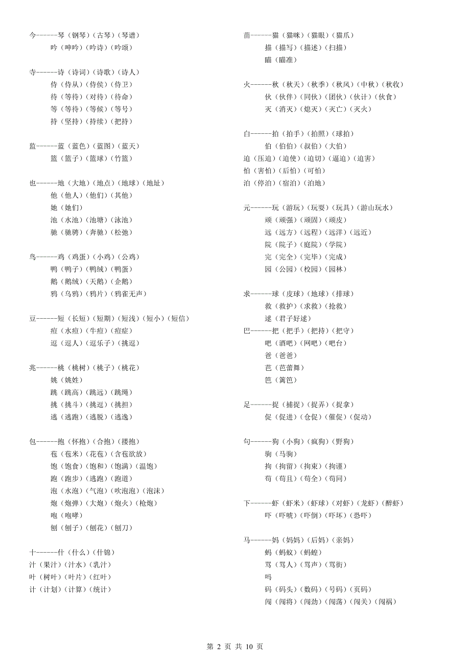 加偏旁组字在组词_第2页