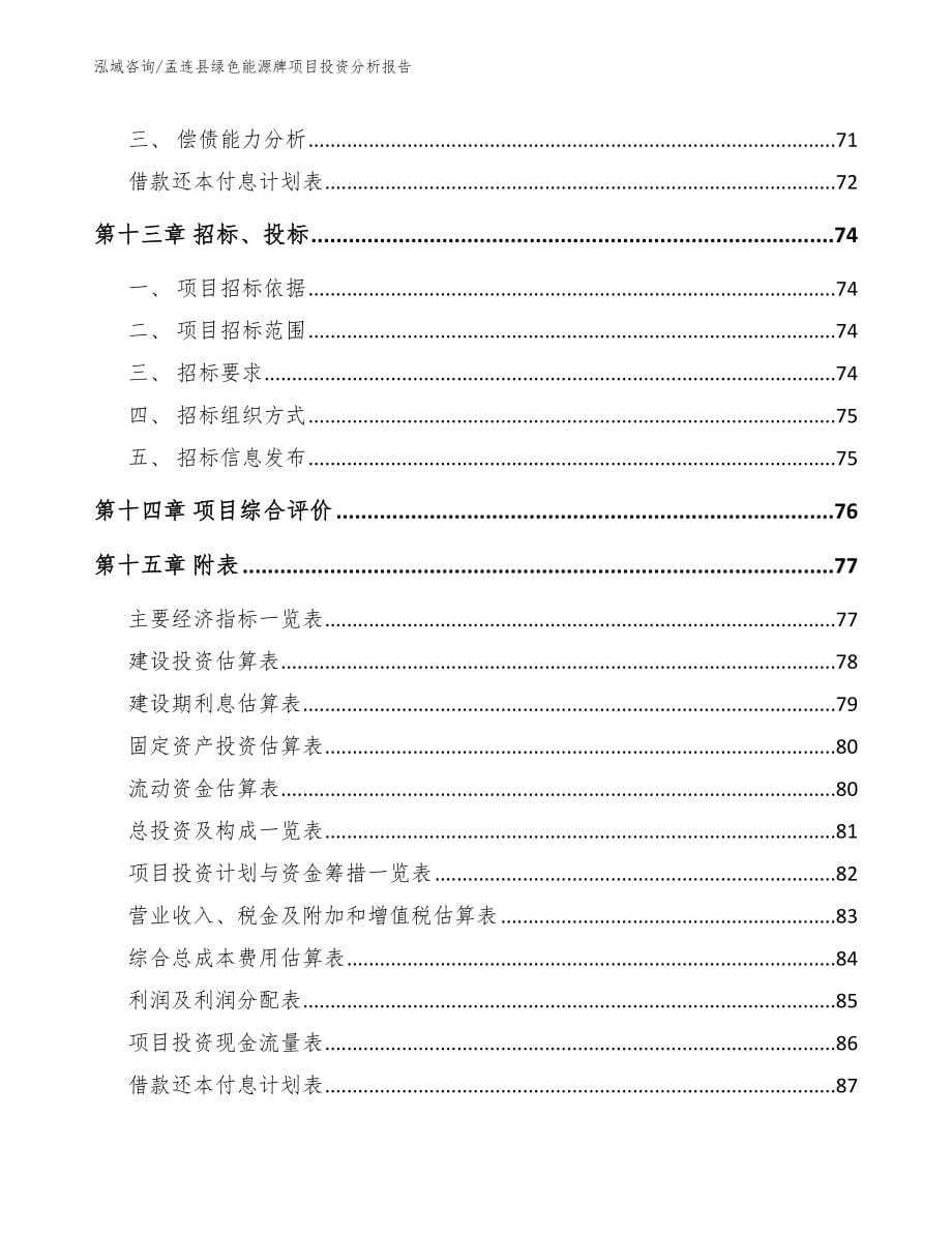 孟连县绿色能源牌项目投资分析报告_范文_第5页