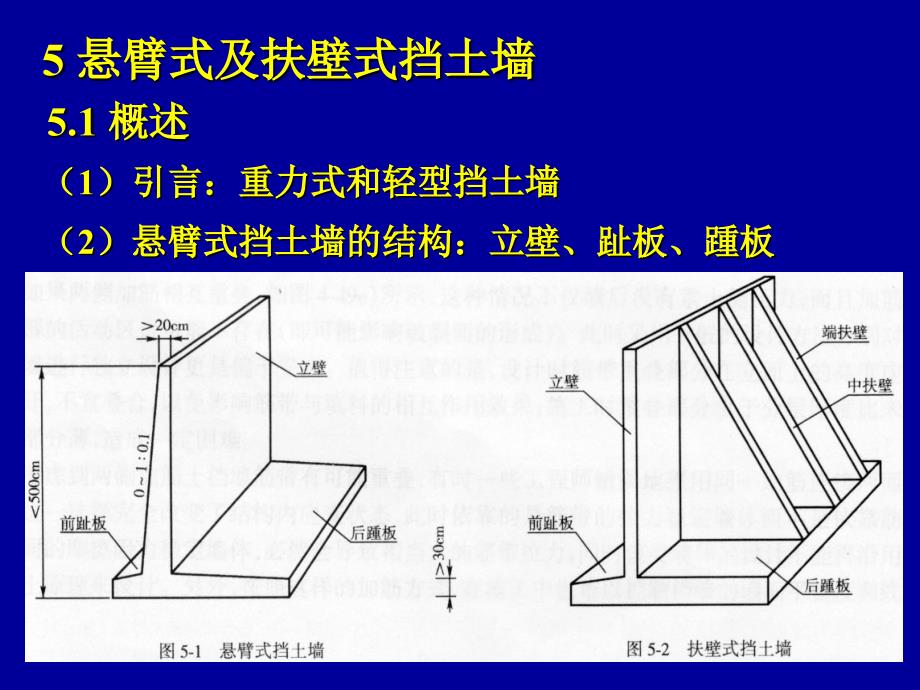 悬臂式及锚杆挡土墙PPT课件_第1页