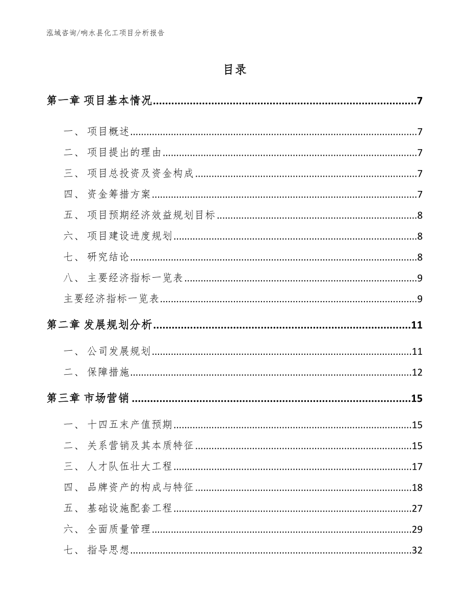 响水县化工项目分析报告【模板范文】_第2页