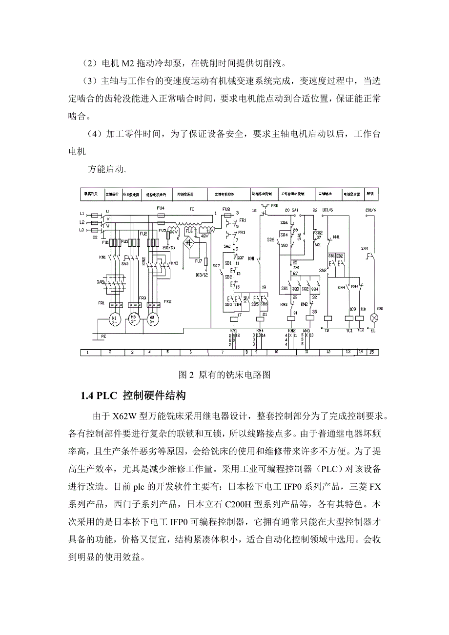 X62W万能铣床PLC电器改造设计论文_第4页