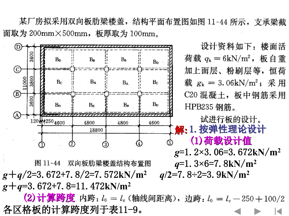 六双向板设计例题_第1页