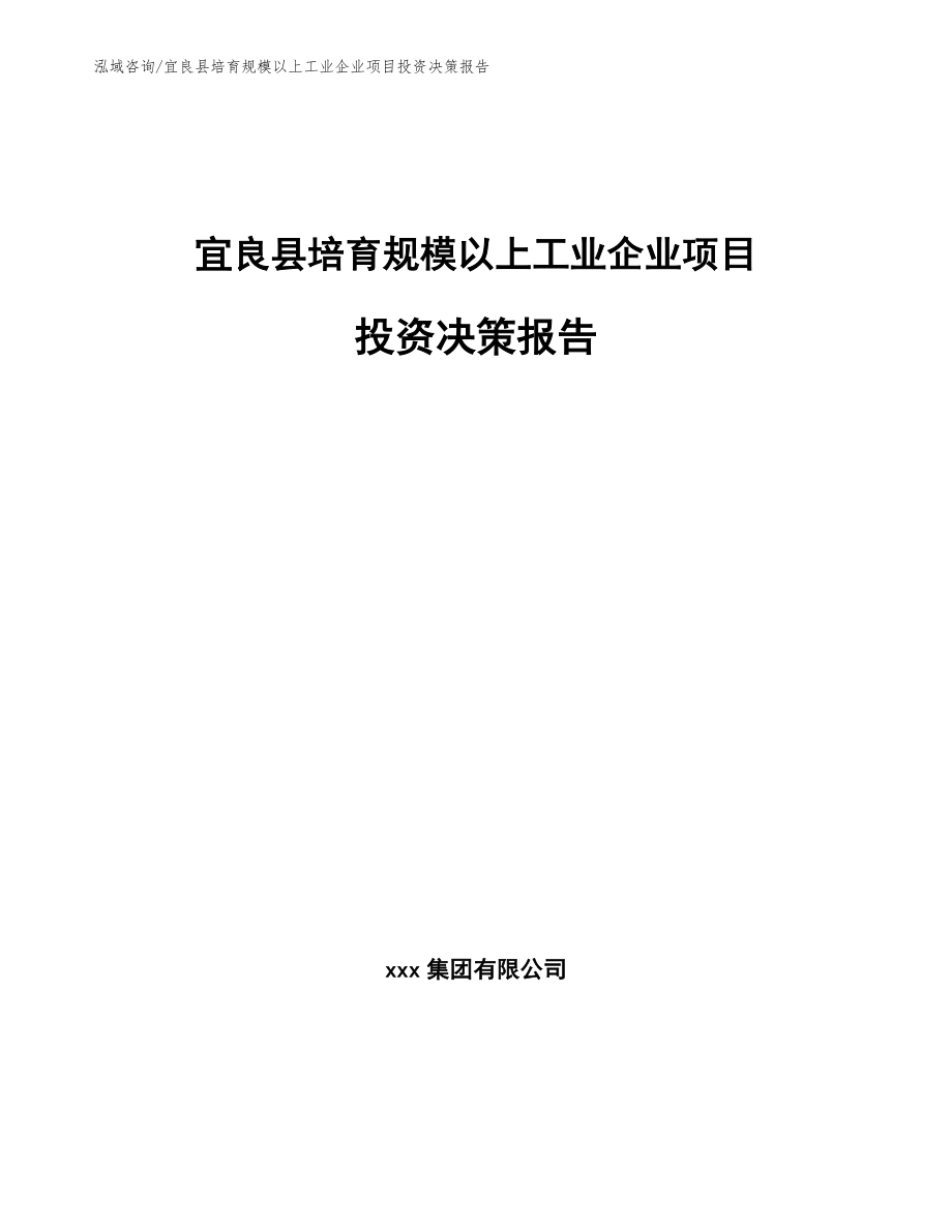宜良县培育规模以上工业企业项目投资决策报告_模板_第1页