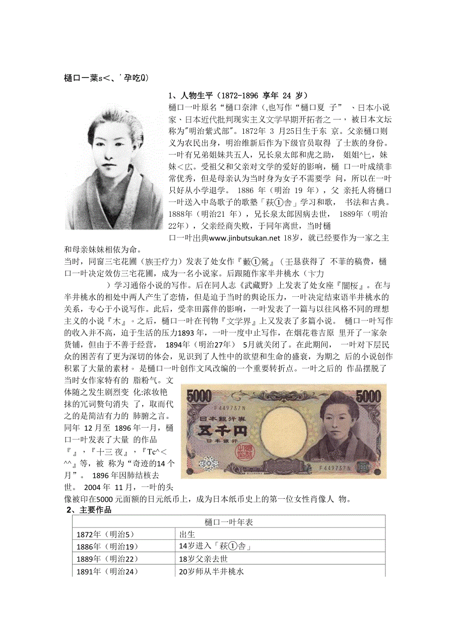 文学 樋口一叶と森鴎外4_第1页