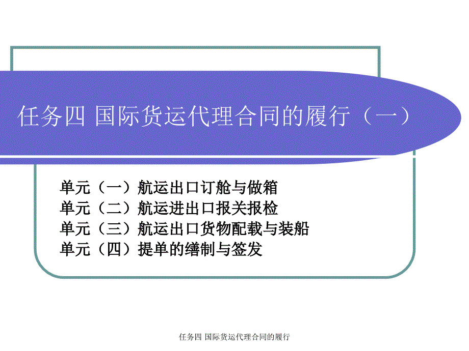 任务四国际货运代理合同的履行课件_第1页