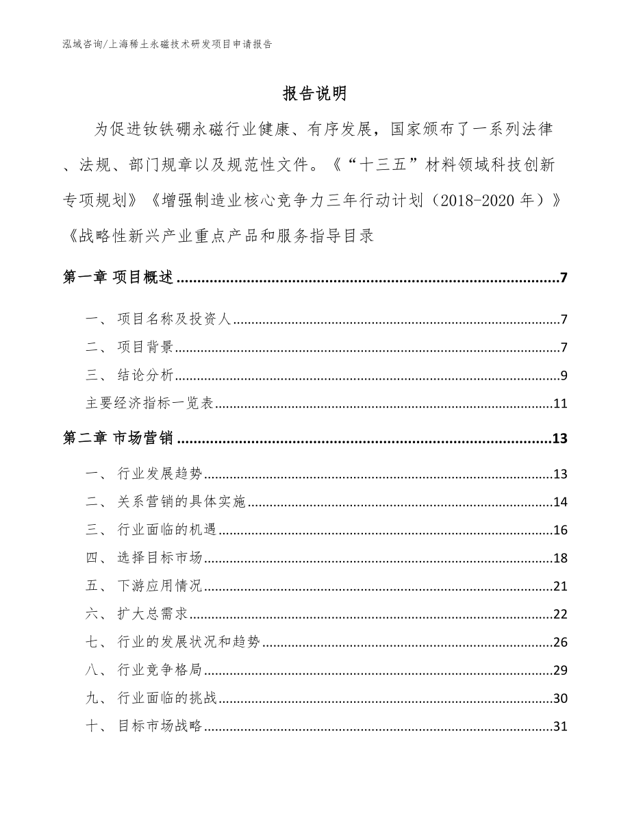 上海稀土永磁技术研发项目申请报告_第2页