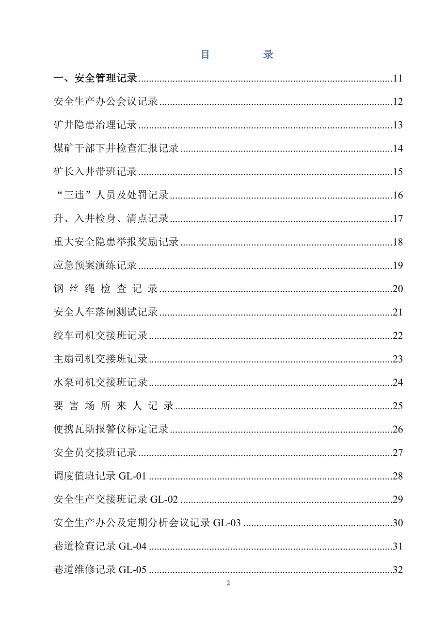 煤矿质量标准化记录表格汇编_第2页