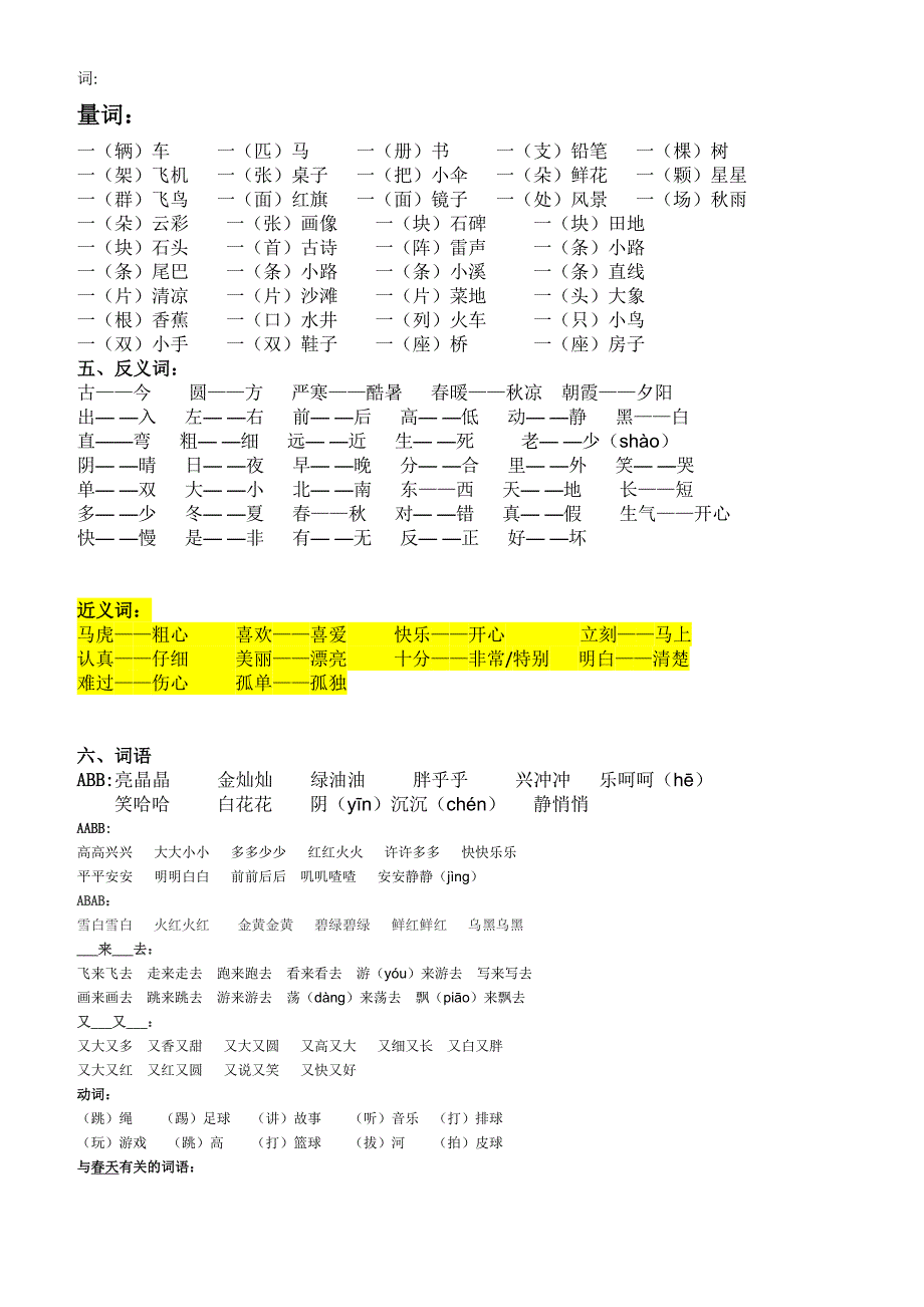 部编版一年级下册语文复习内容_第3页