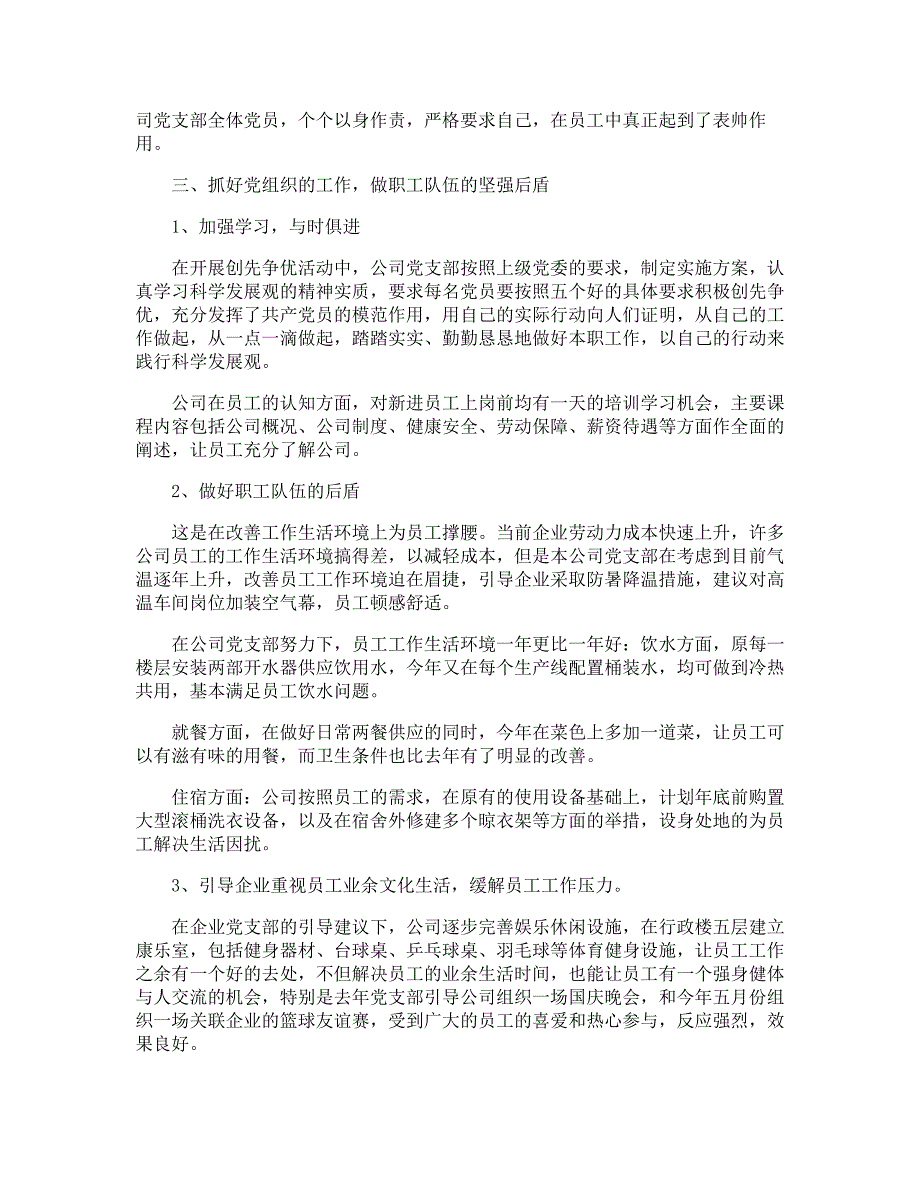 企业党支部书记年终述职报告_第2页