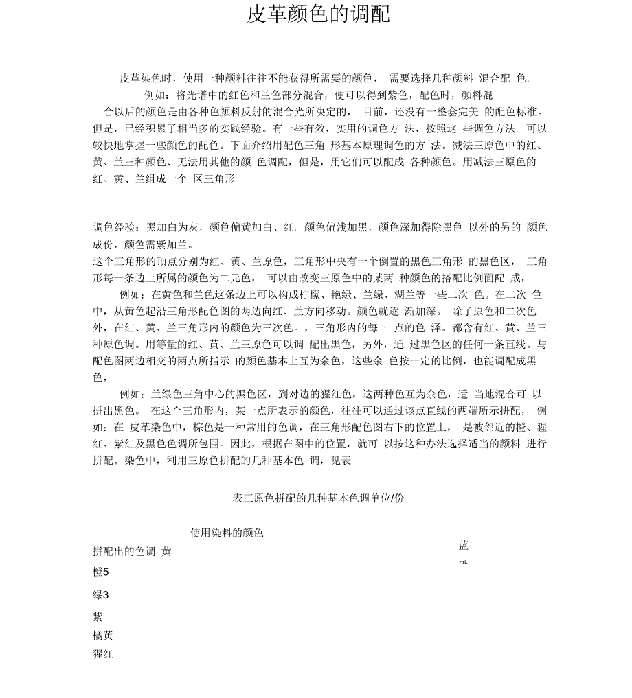 皮革颜色的调配_第1页