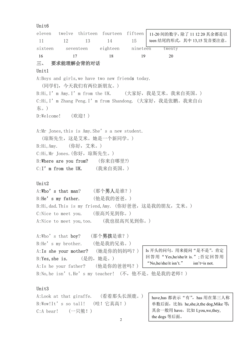 PEP小学英语三年级下册总复习资料_第2页