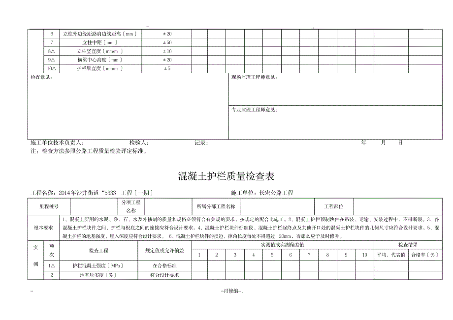 公路工程交通标志质量检查表_建筑-公路与桥梁_第4页