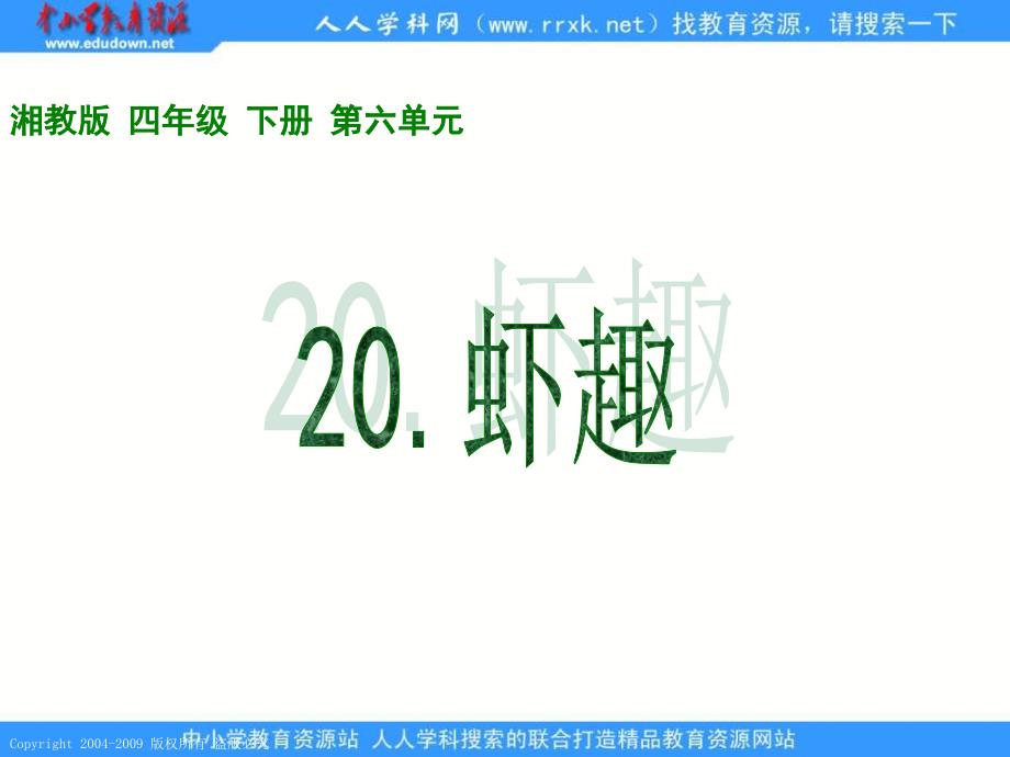 湘教版四年级下册虾趣课件_第1页