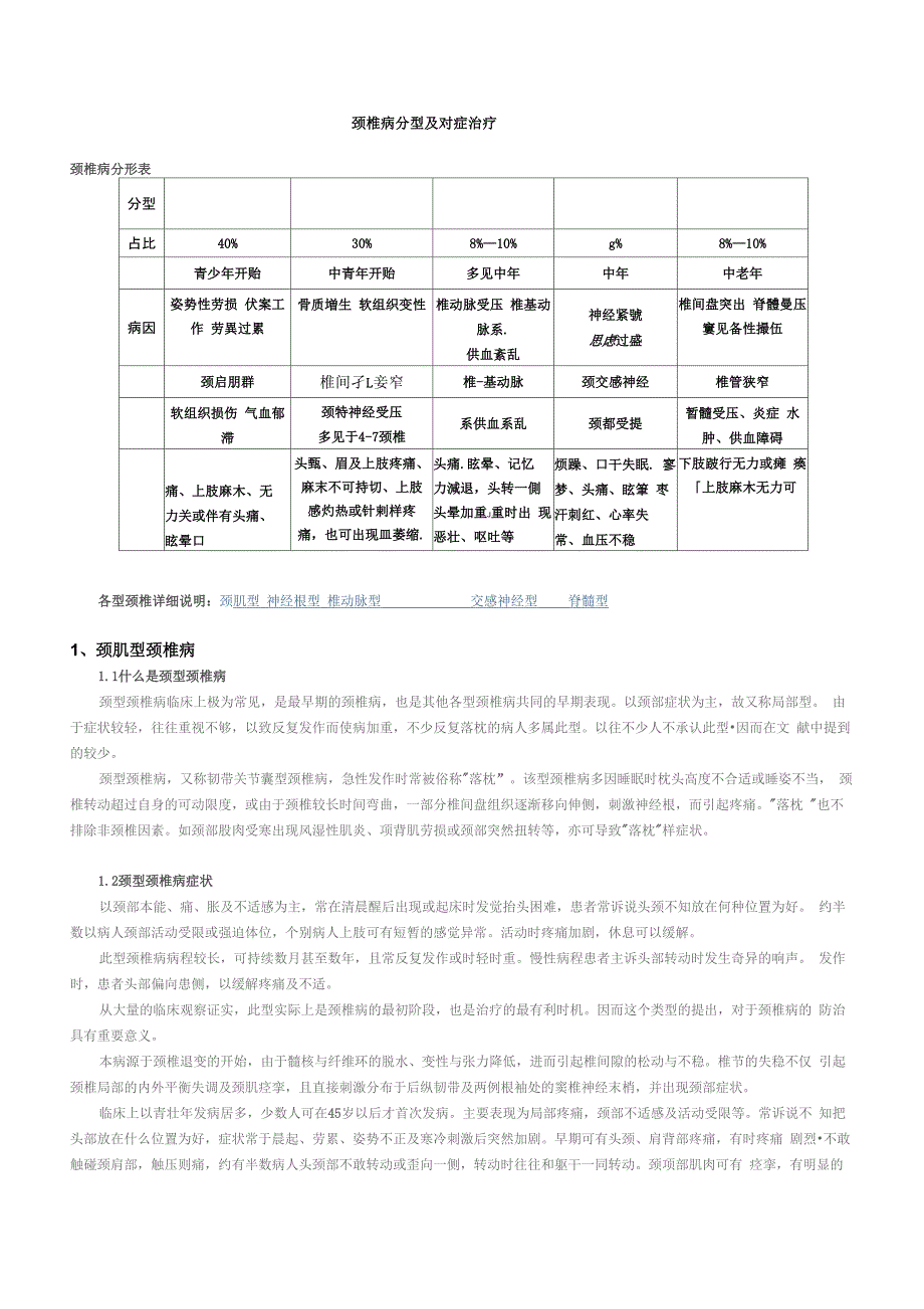 颈椎病分型及对症治疗_第1页