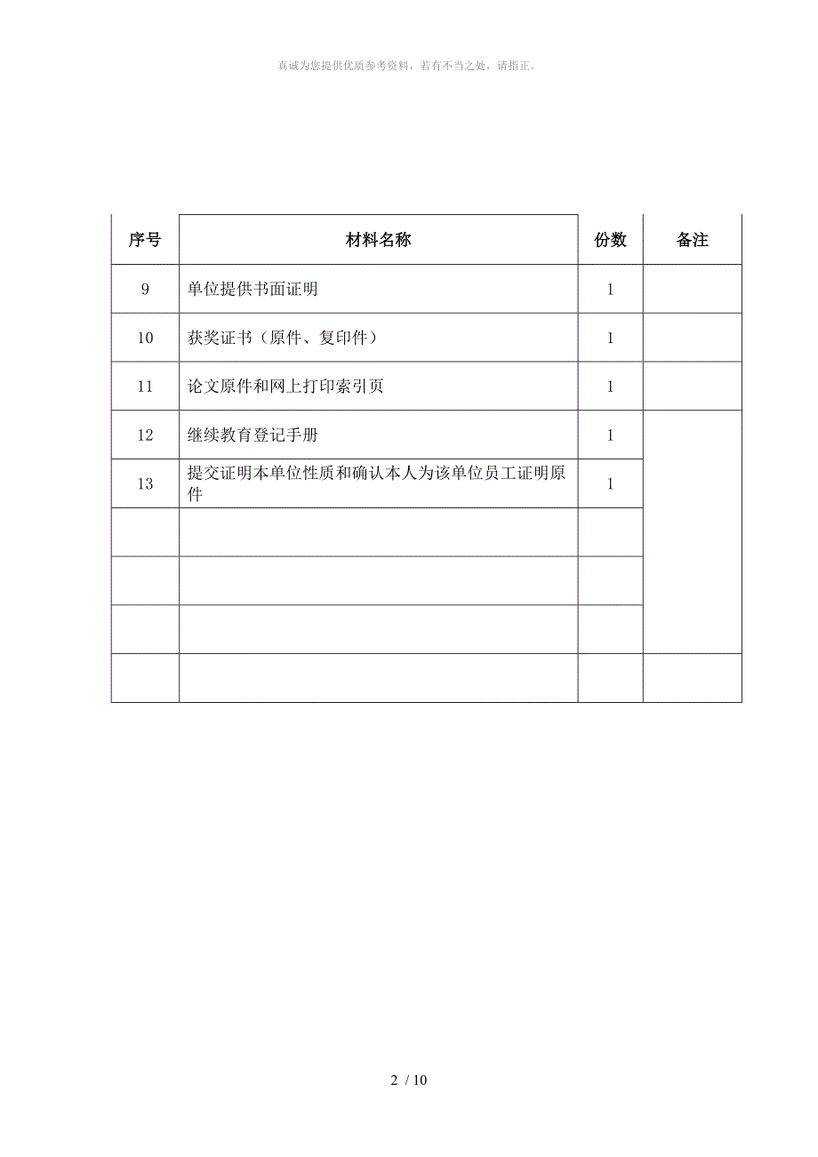 职称评审准备材料清单及装订样式_第2页