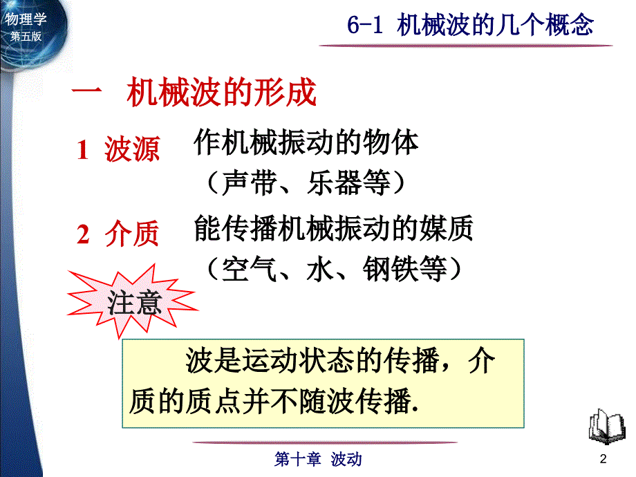 最新大学物理机械波及波的形式波长波线及波面波速教学课件_第2页