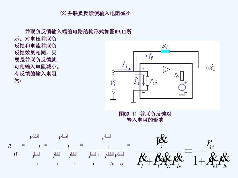 并联负反馈使输入电阻减小模拟电子技术基础ppt课件_第5页