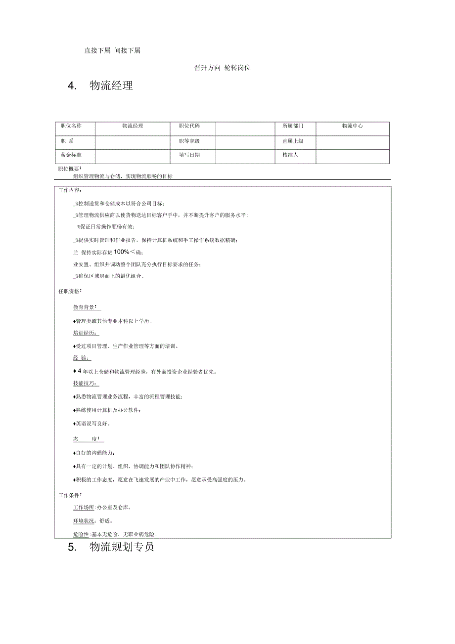 物流职位说明书_第4页