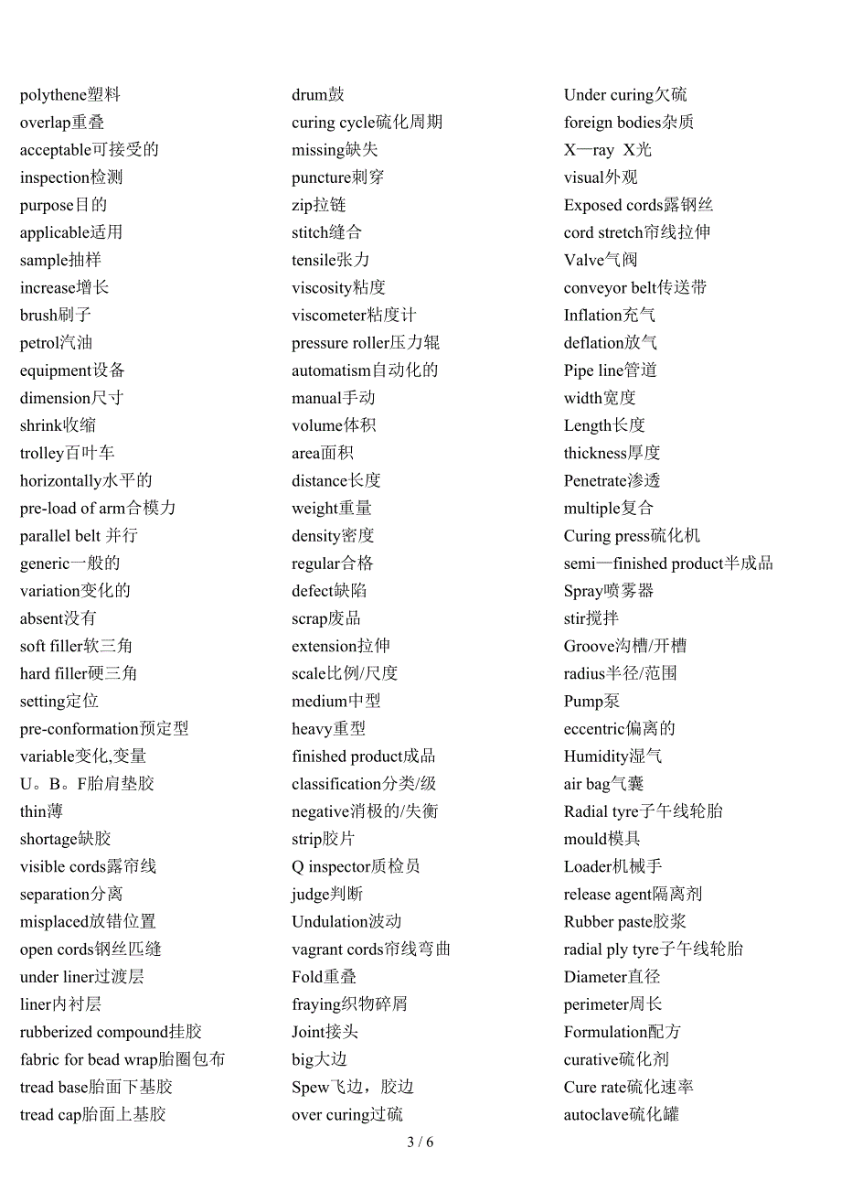 轮胎行业专业词汇_第3页