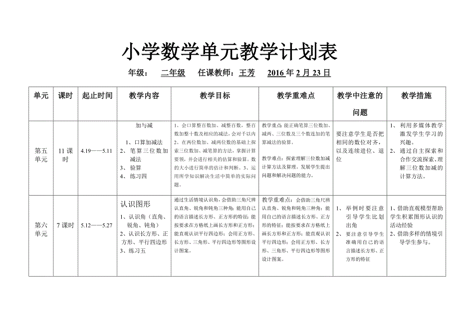 二数（下）单元教学计划.doc_第3页