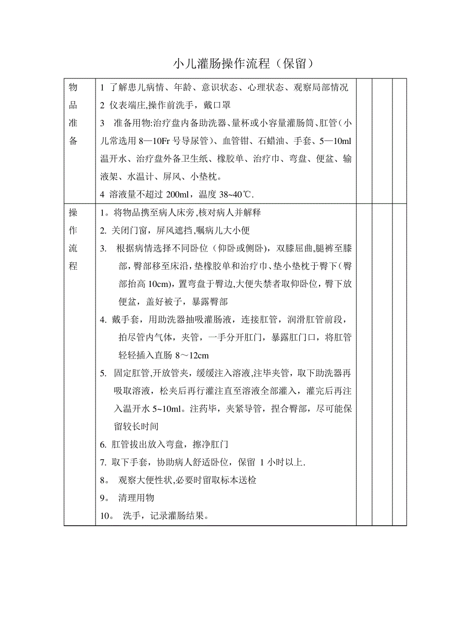 小儿灌肠操作流程(保留)15486_第1页