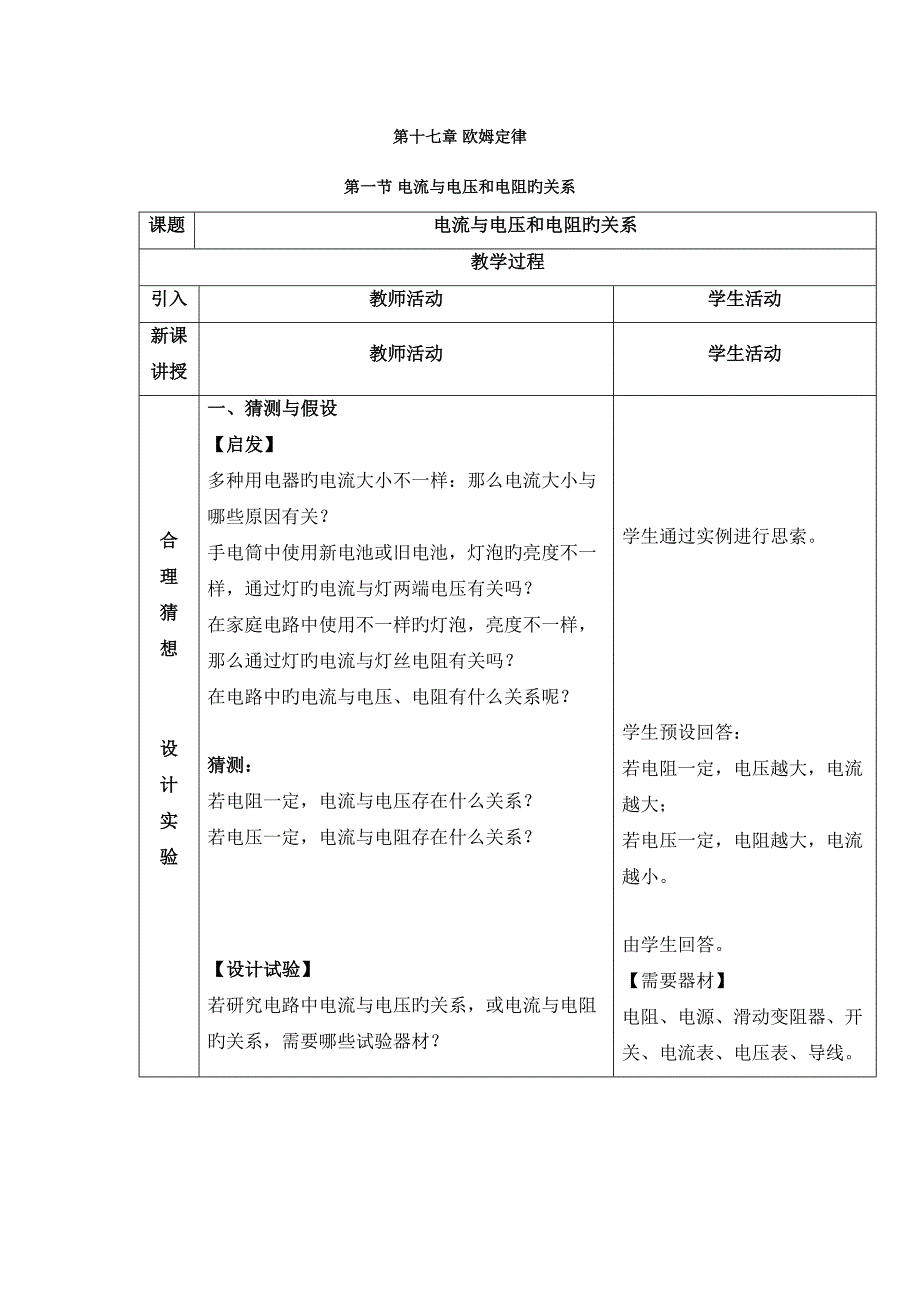 2023年九年级欧姆定律知识点讲义_第1页