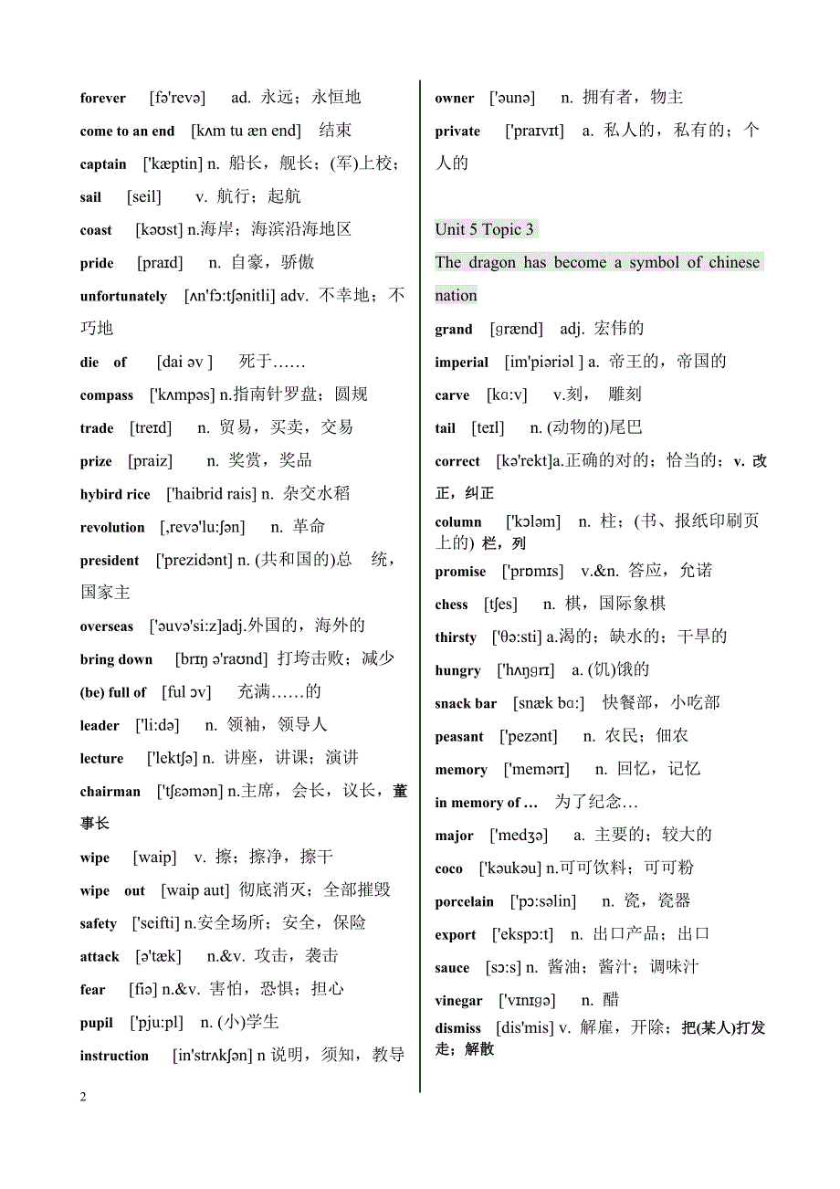 (完整word版)仁爱版九年级下册英语单词带音标.doc_第2页