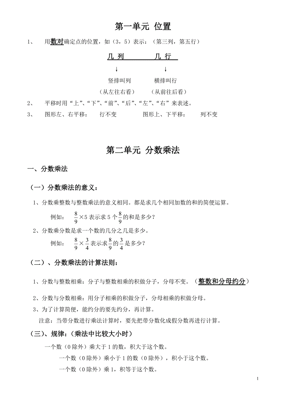 人教版六年级上册数学知识点整理_第1页