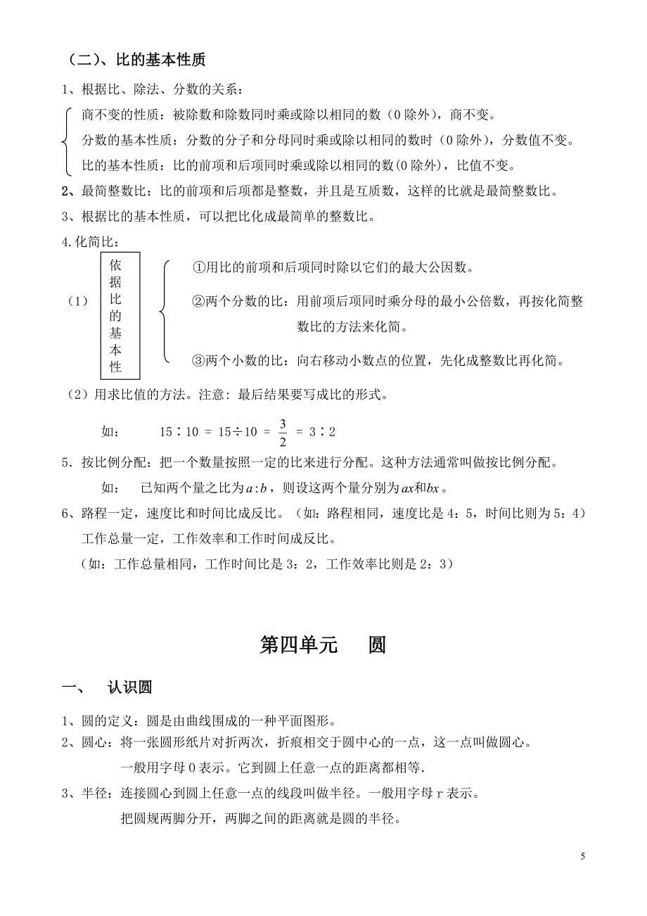 人教版六年级上册数学知识点整理_第5页