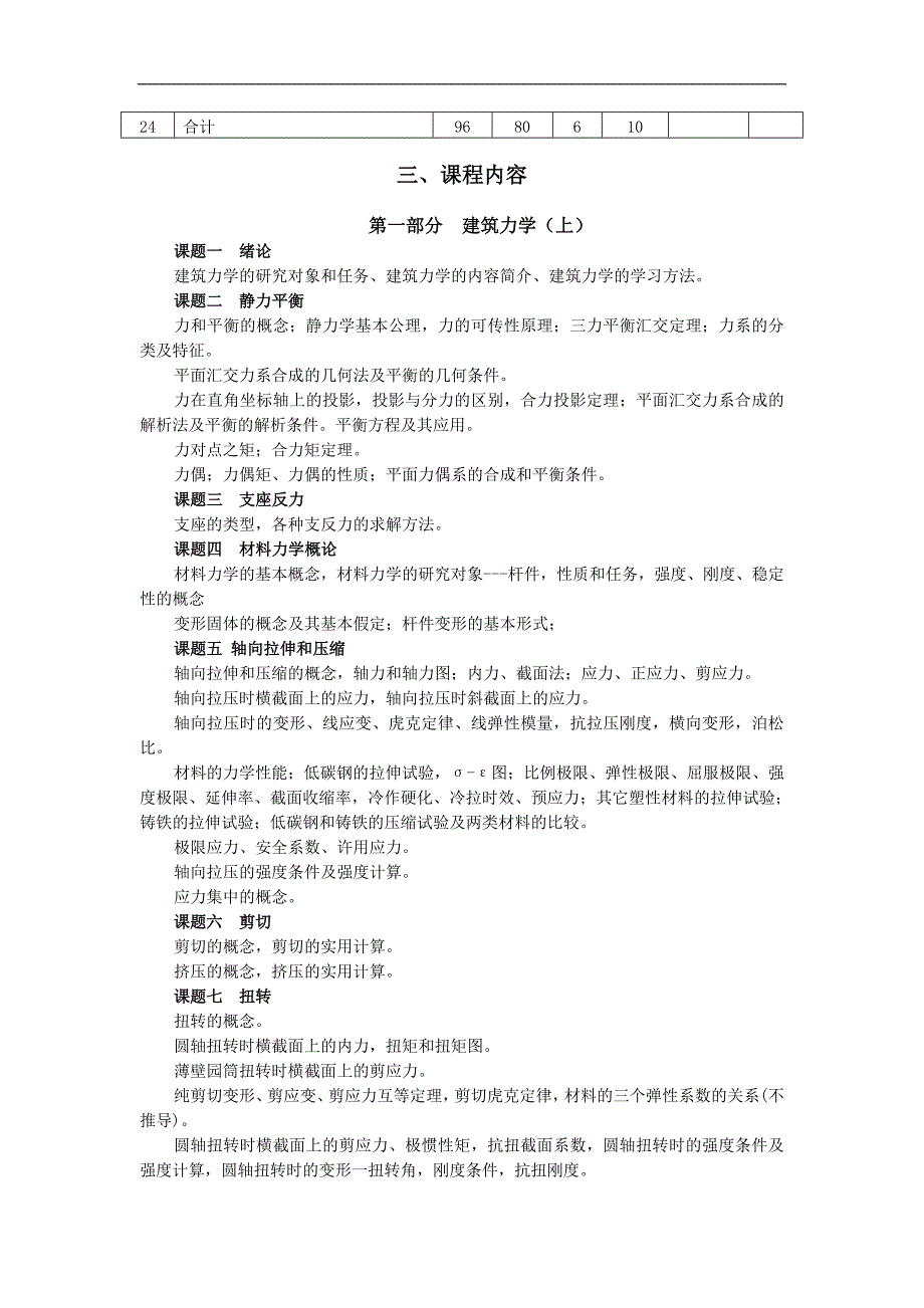 《建筑力学》课程教学大纲_第2页