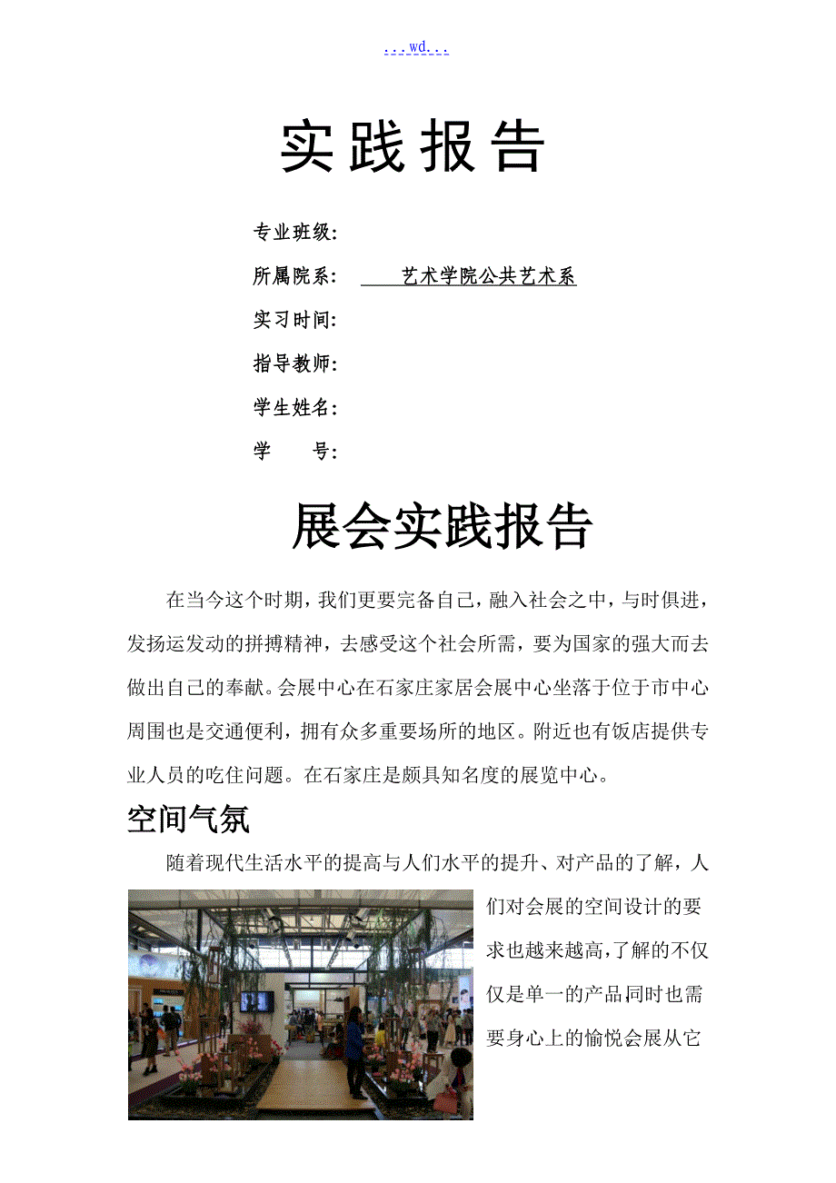 展会设计实践报告_第1页