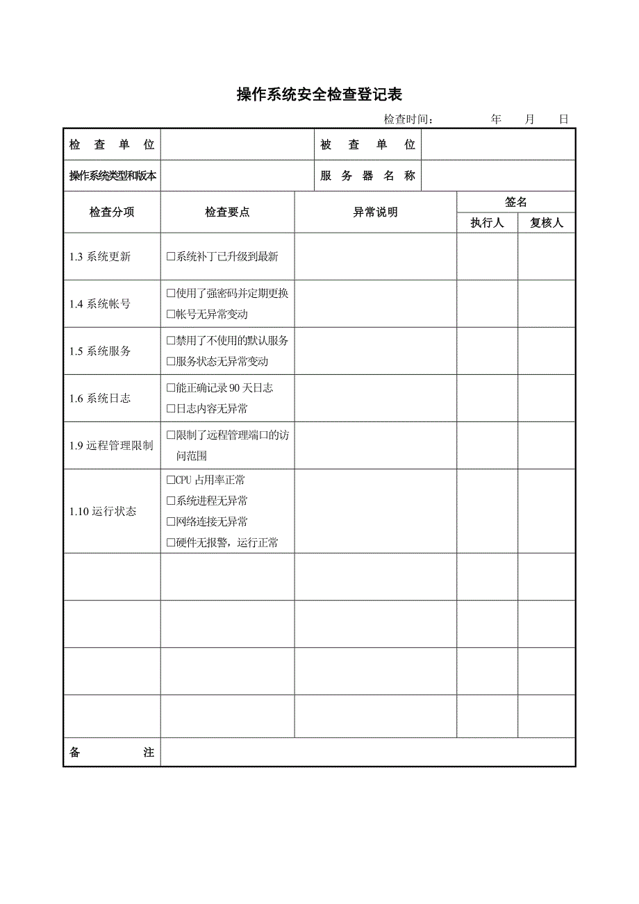 设备检查登记表（日常）_第2页