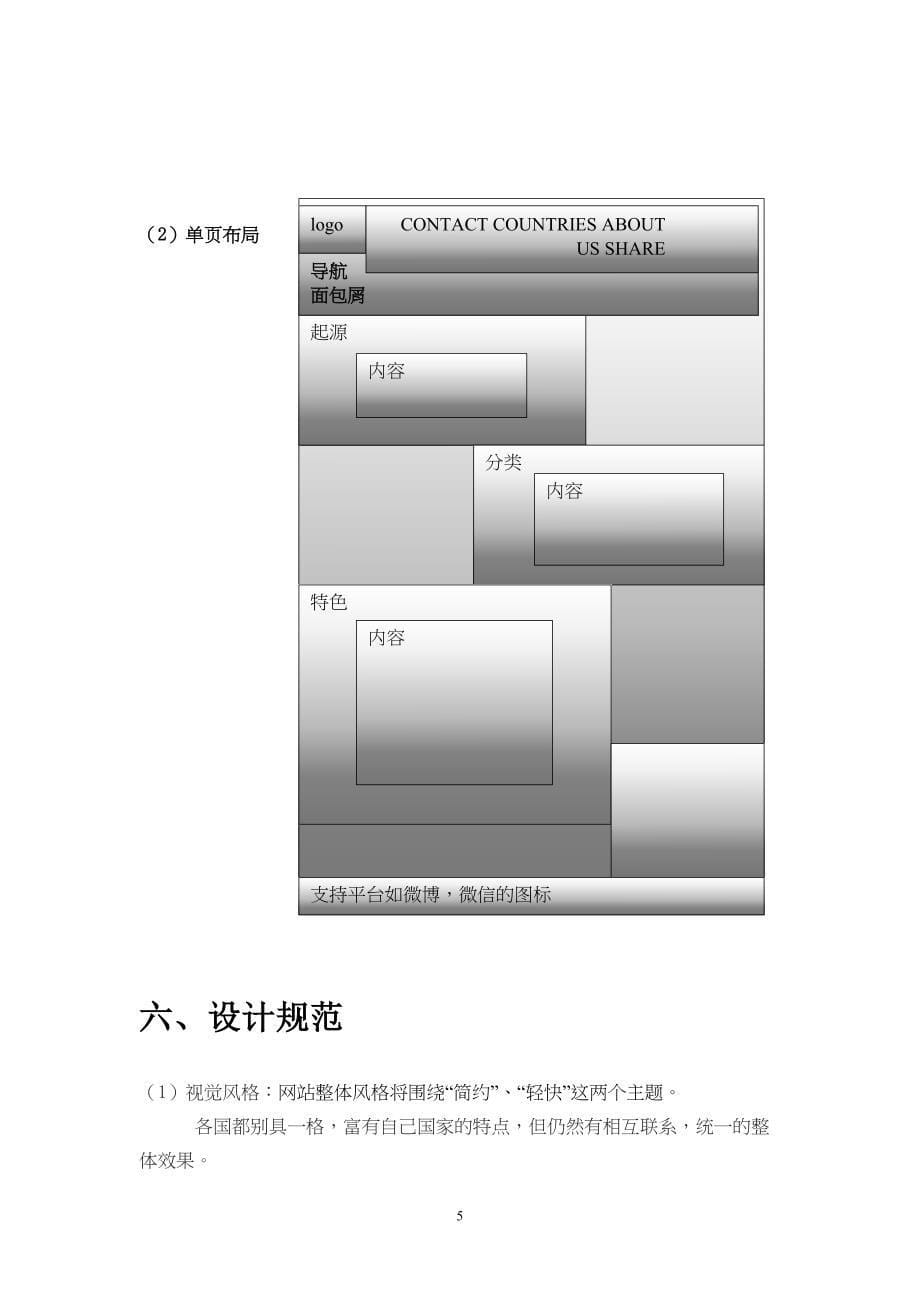 美食网站项目规划与设计(DOC 11页)_第5页