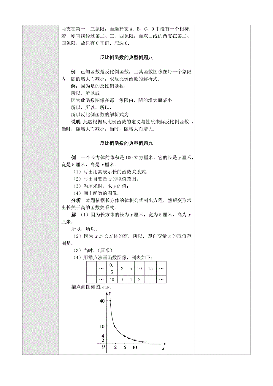 八年级数学下册反比例函数的典型例题教案_第4页