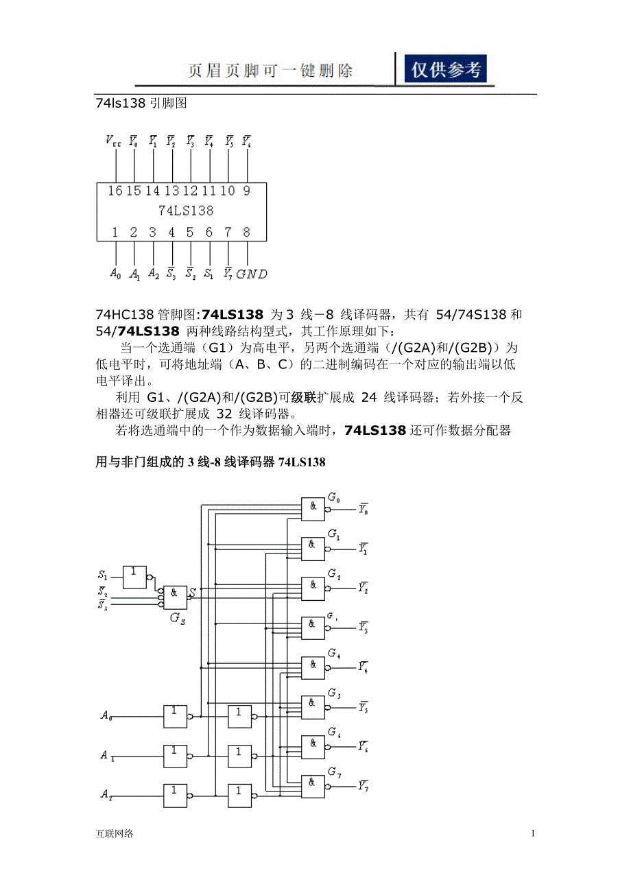 74LS138管脚功能技术学习_第1页
