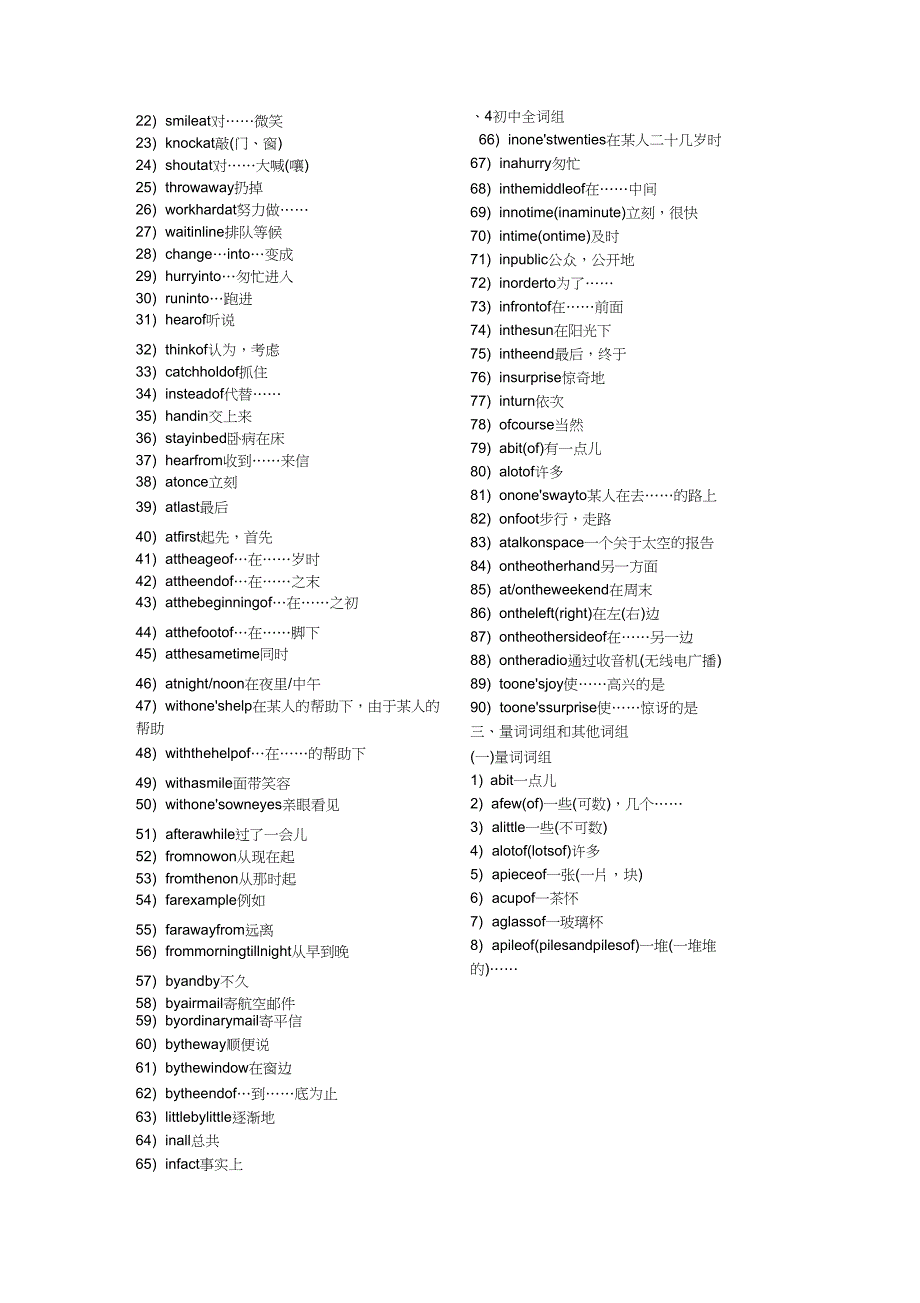 (完整word版)人教版初中英语短语大全(最全)_第4页