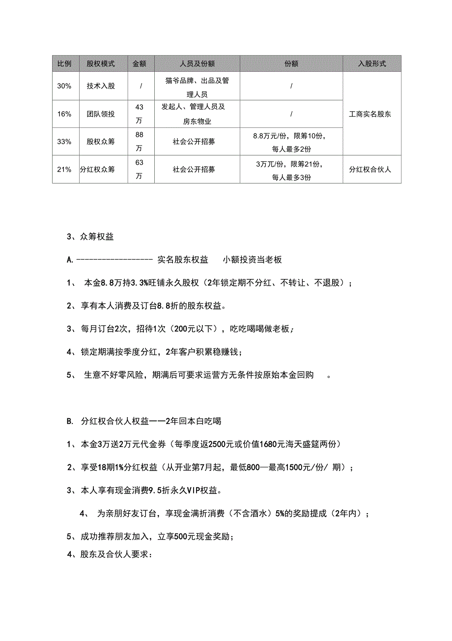 餐饮项目众筹方案_第3页