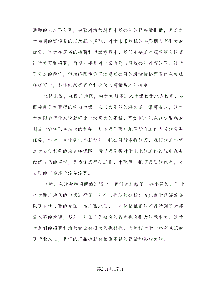 销售业务员工作总结标准模板（四篇）.doc_第2页