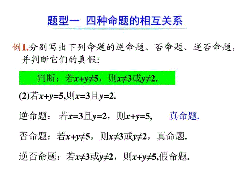 最新高考高三数学一轮复习讲义精讲精练命题及其关系._第2页