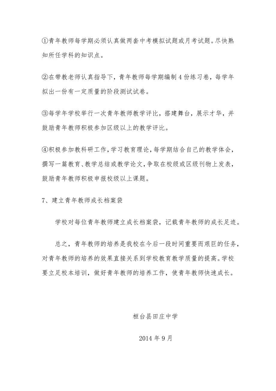 学校青年教师培养计划_第5页