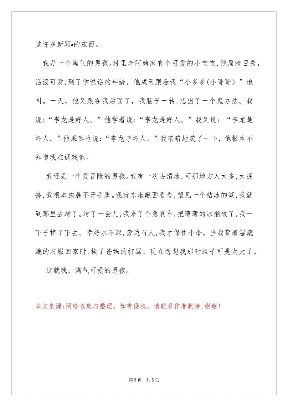 关于自我介绍参考作文300字合集5篇_第5页