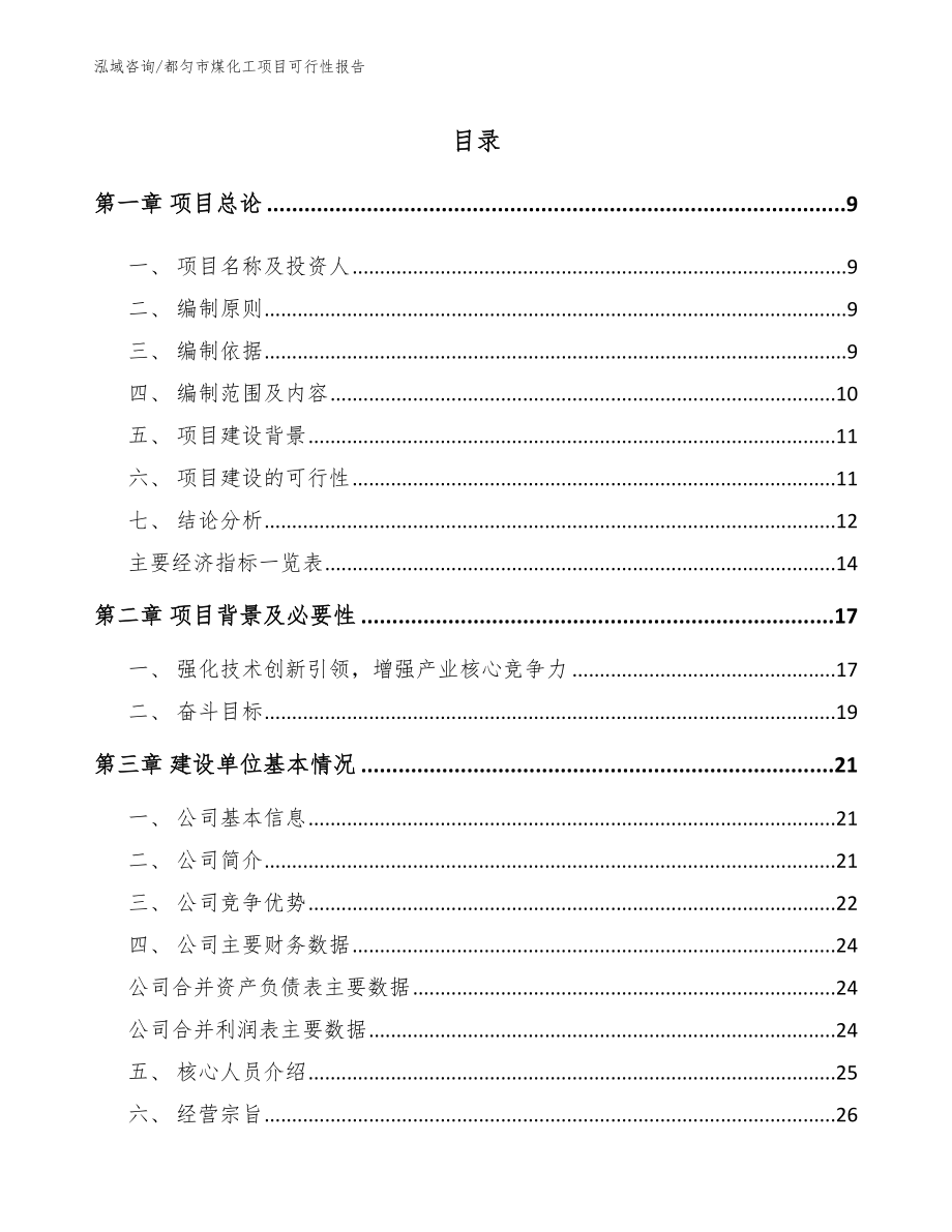 都匀市煤化工项目可行性报告（范文参考）_第2页