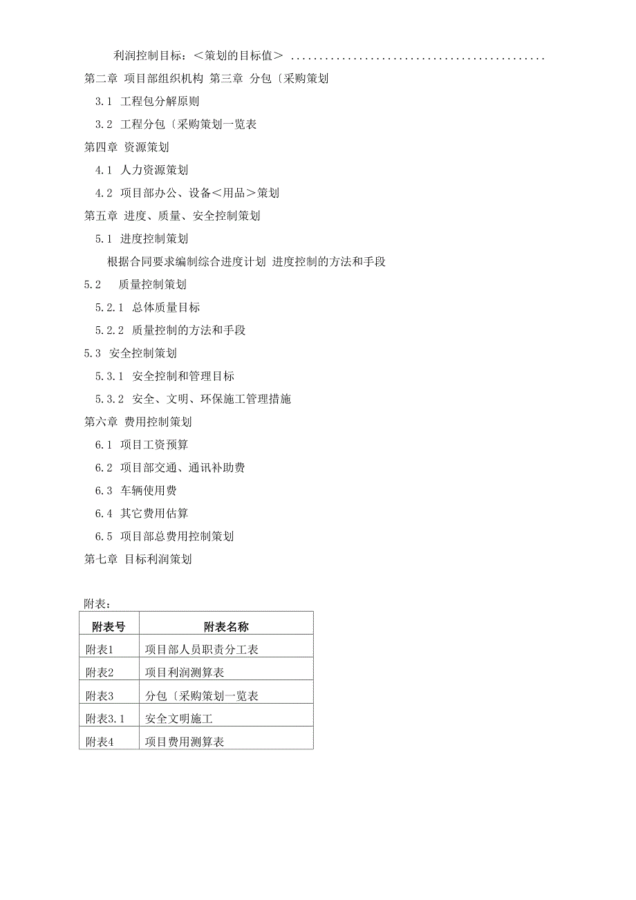 工程施工总承包项目策划书模板_第2页