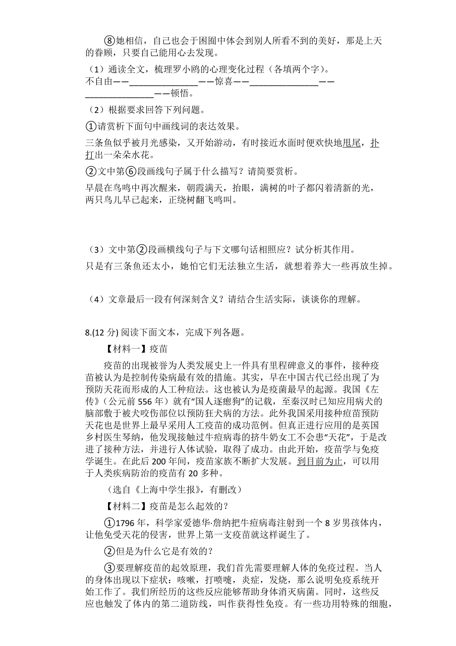 中考语文总复习综合练习题（含答案共12页）.docx_第4页