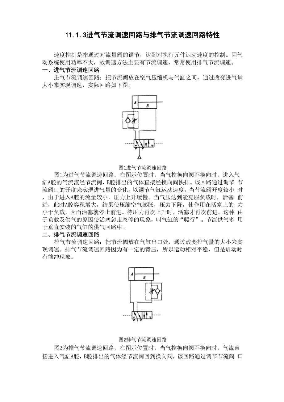 1113进气节流调速回路与排气节流调速回路特性_第1页