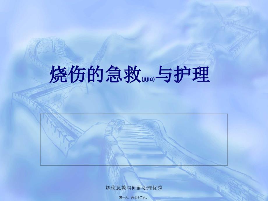 烧伤急救与创面处理优秀课件_第1页