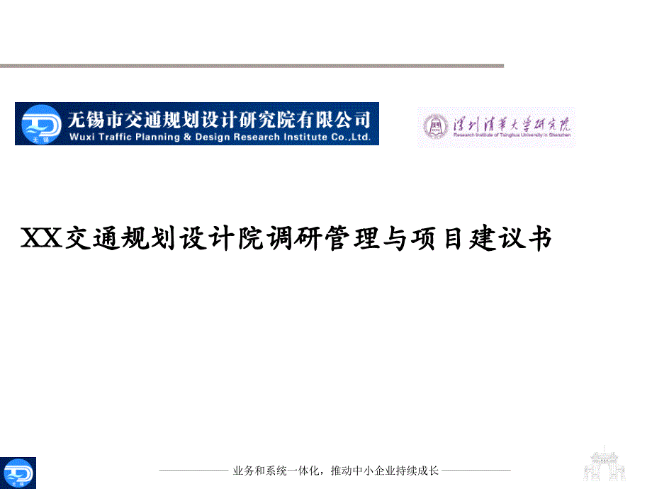 XX交规院调研及人力资源项目建议书_第1页