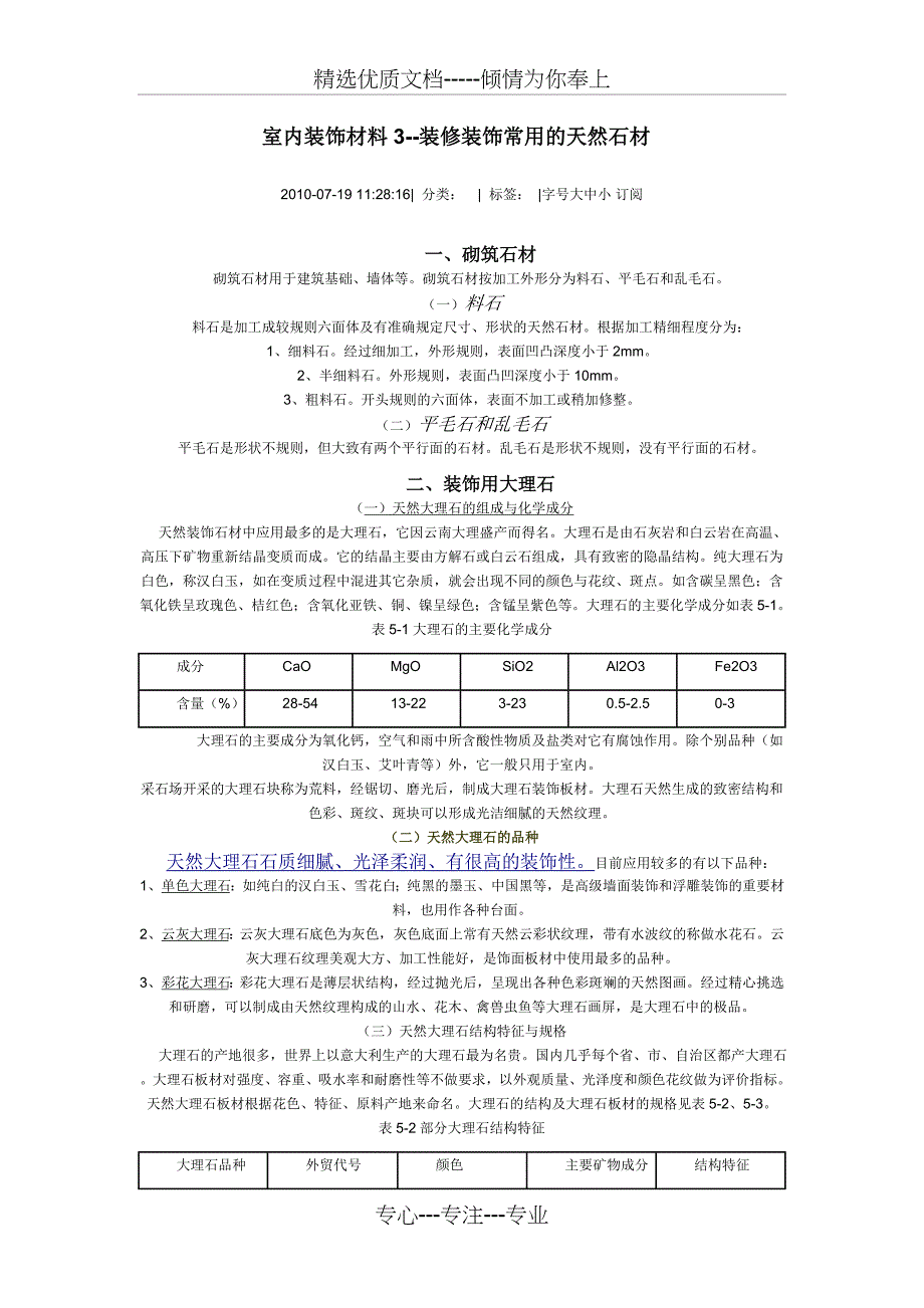 室内装饰材料3--装修装饰常用的天然石材_第1页