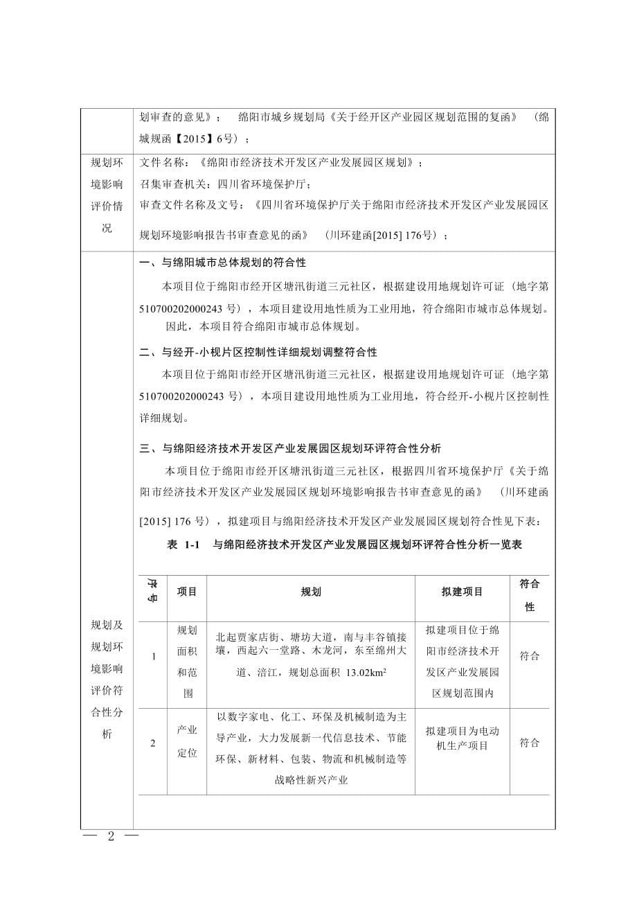 绵阳宏发一海机电制造有限责任公司空调压缩机变频电机生产线项目环境影响报告.docx_第5页